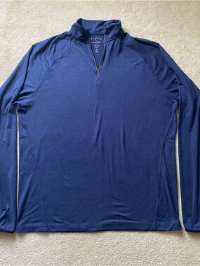 01.Algo Pullover Mens Sz XL Blue Performance Quick Dry Golf Lightweight UPF 40